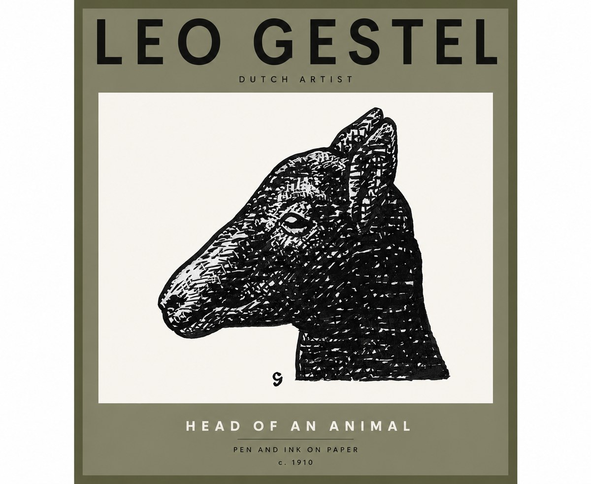Leo Gestel Head of an Animal No3 - Poszter