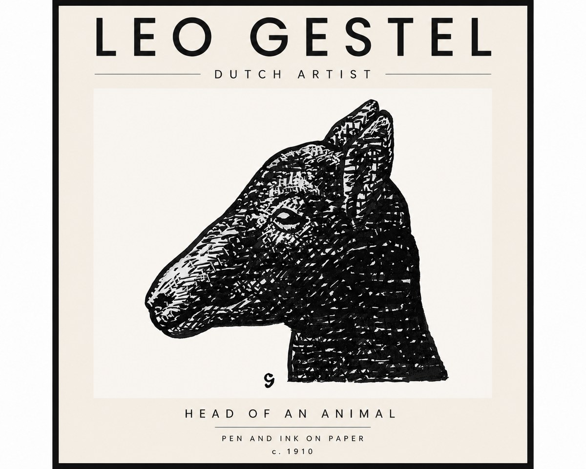 Leo Gestel Head of an Animal No4 - Poszter
