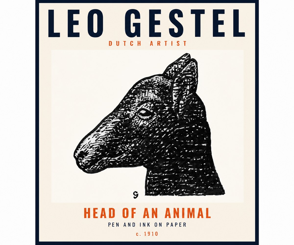 Leo Gestel Head of an Animal No5 - Poszter