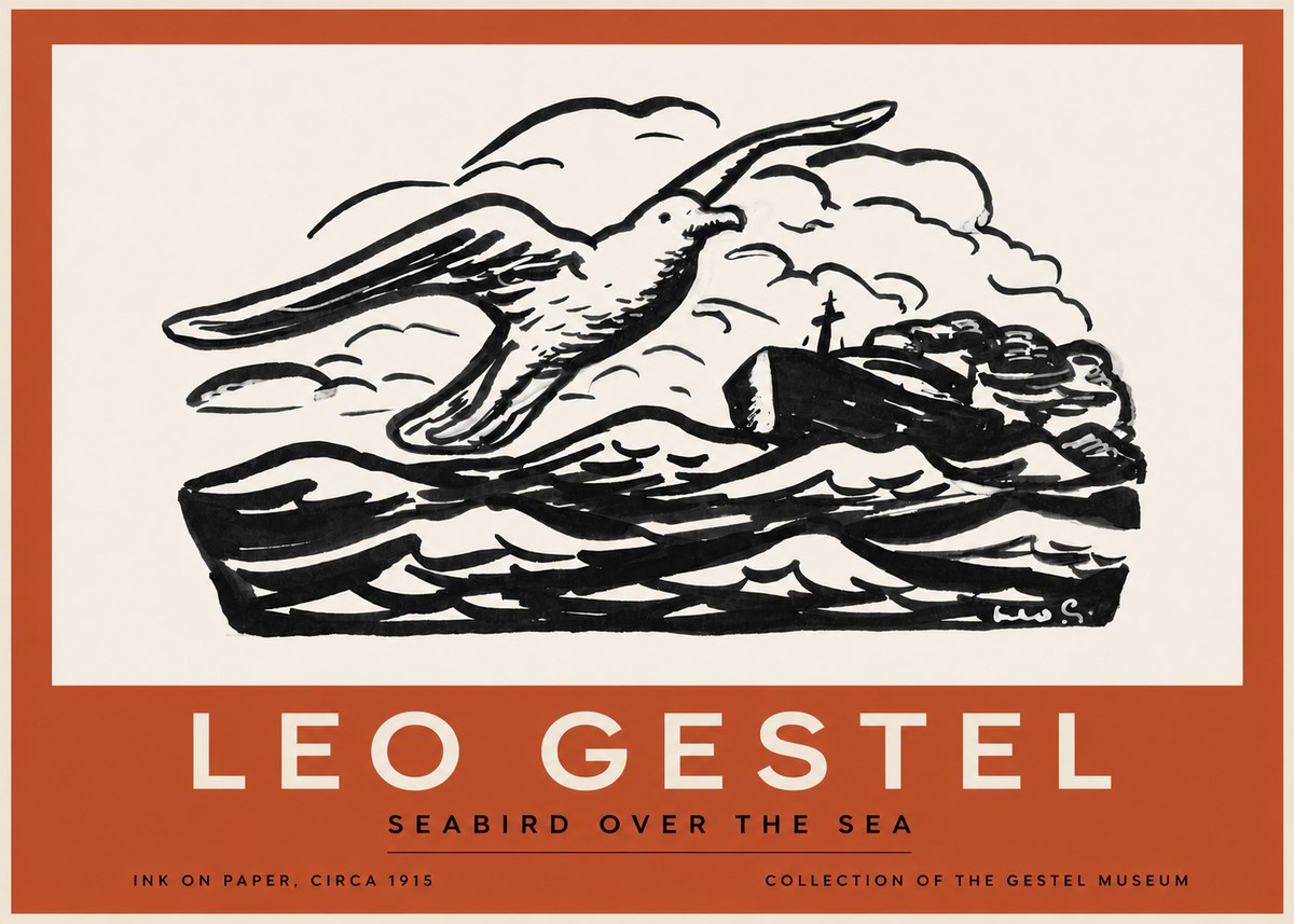 Leo Gestel Seabird over the Sea No3 - Poszter