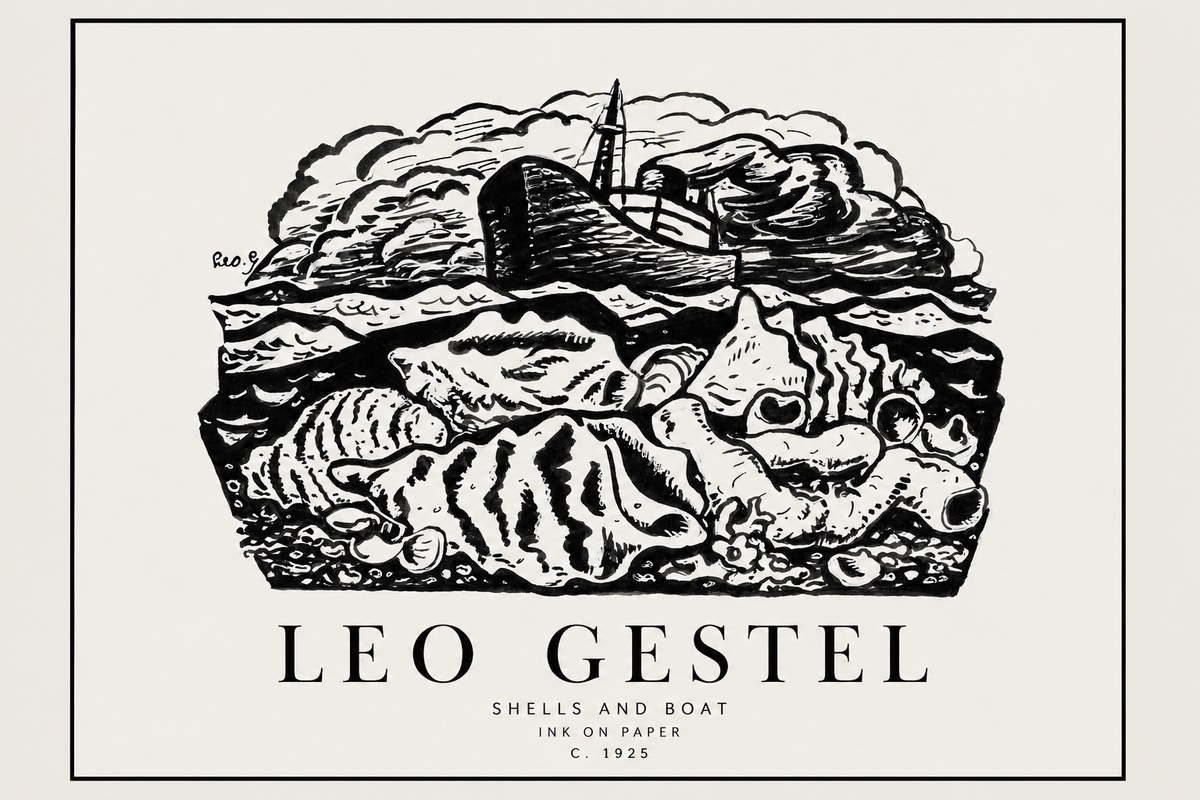 Leo Gestel Shells and Boat No1 - Poszter