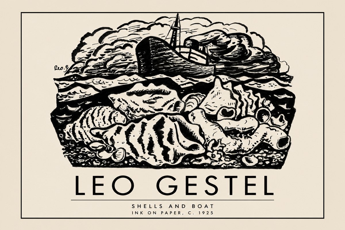 Leo Gestel Shells and Boat No2 - Poszter