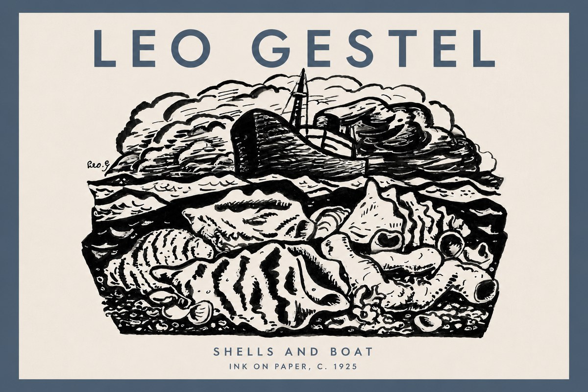 Leo Gestel Shells and Boat No3 - Poszter