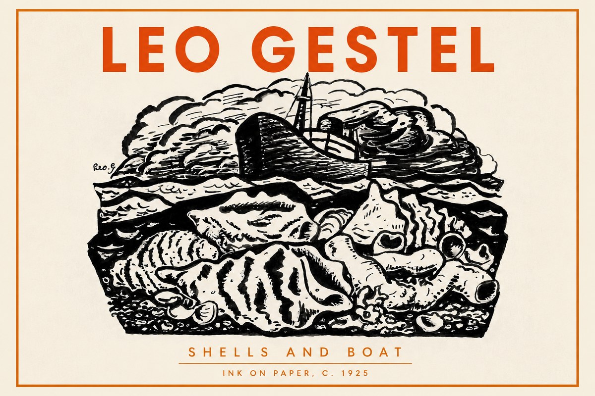 Leo Gestel Shells and Boat No4 - Poszter