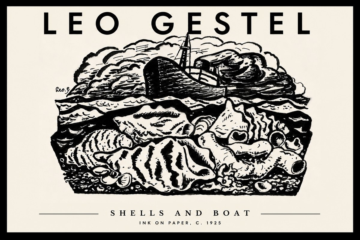 Leo Gestel Shells and Boat No5 - Poszter