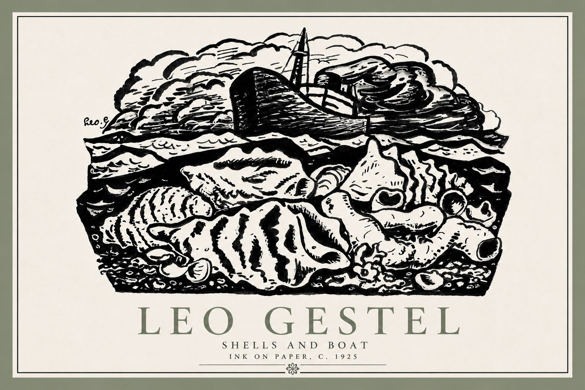 Leo Gestel Shells and Boat No6 - Poszter