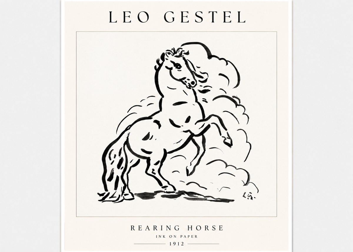 Leo Gestel Rearing Horse No1 - Poszter