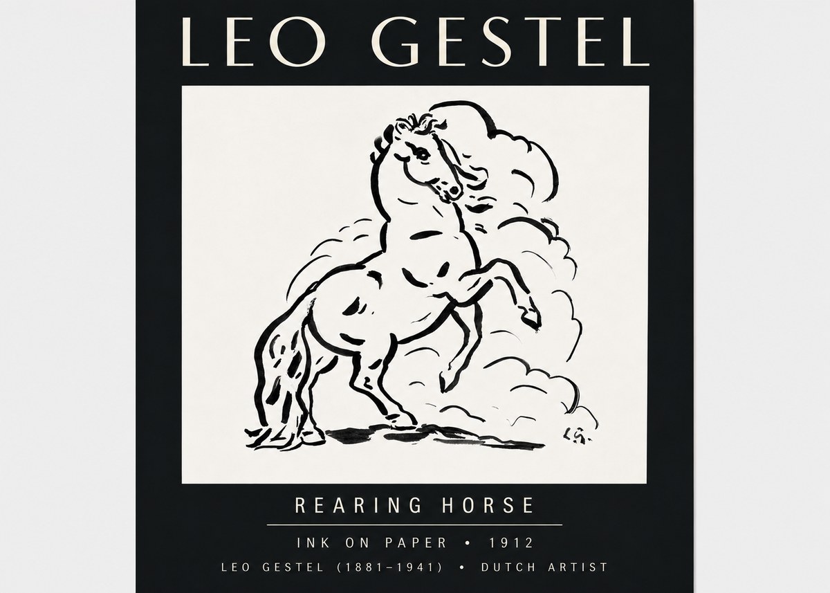 Leo Gestel Rearing Horse No4 - Poszter