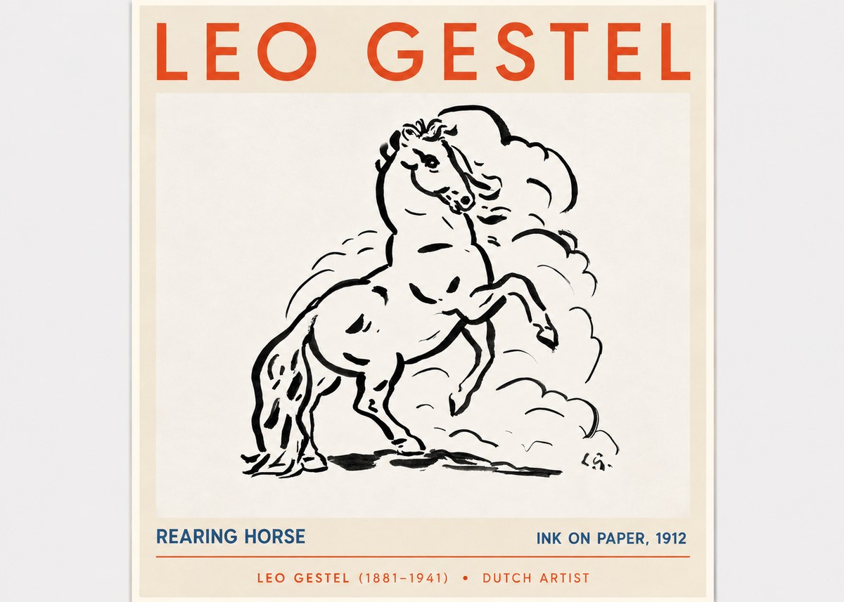 Leo Gestel Rearing Horse No5 - Poszter