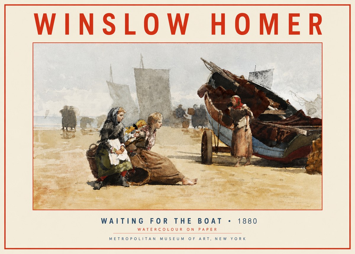 Winslow Homer Waiting for the Boat No3 - Poszter