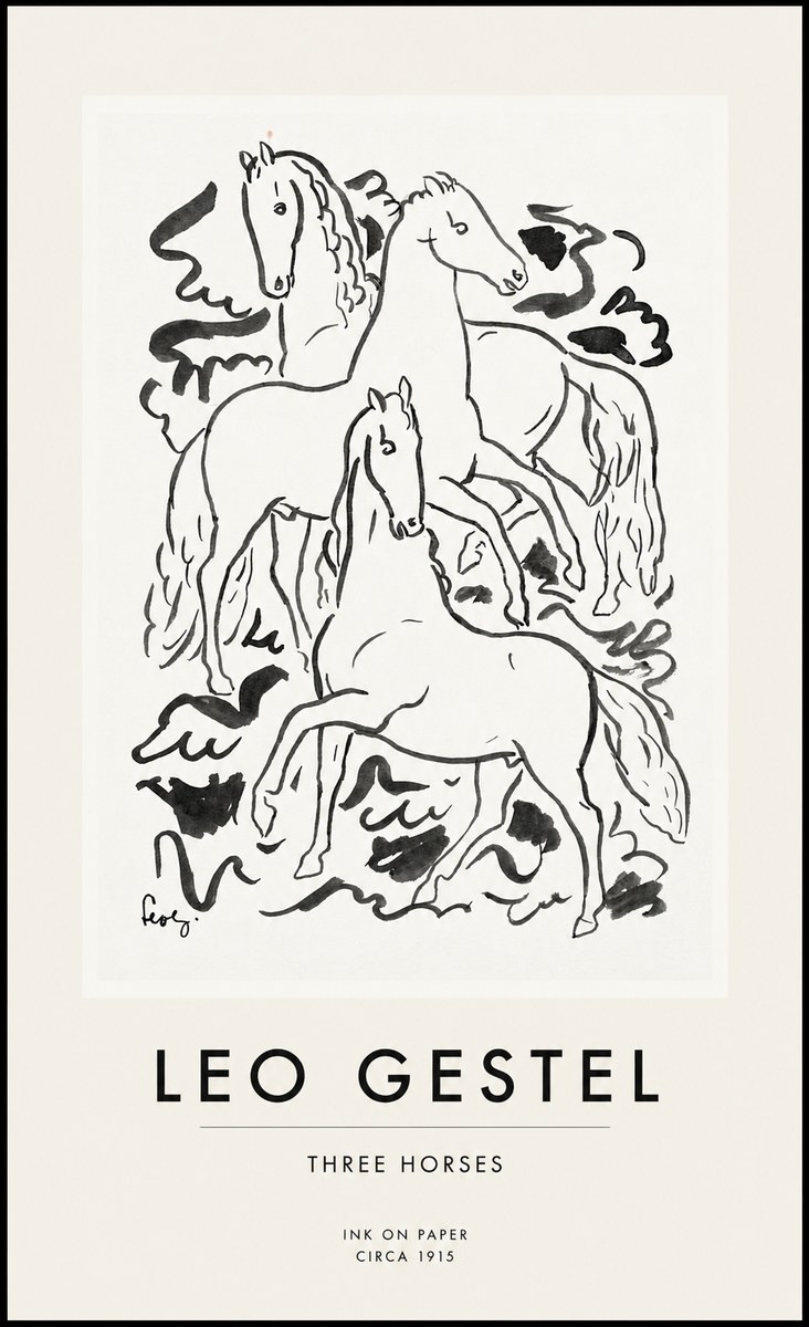 Leo Gestel Three Horses No1 - Poszter