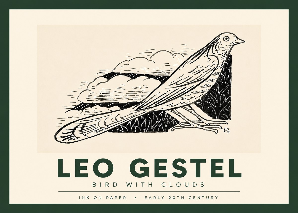 Leo Gestel Bird with Clouds No4 - Poszter