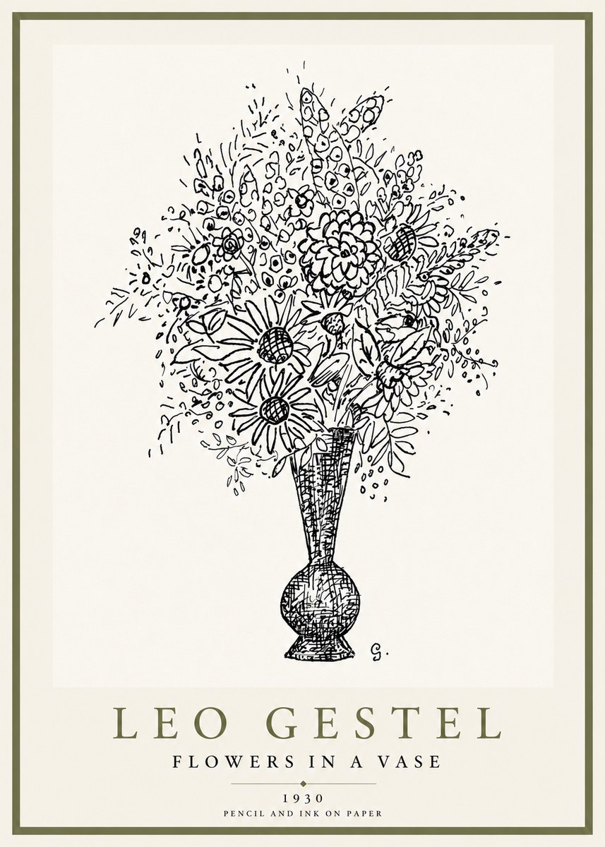 Leo Gestel Flowers in a Vase No3 - Poszter