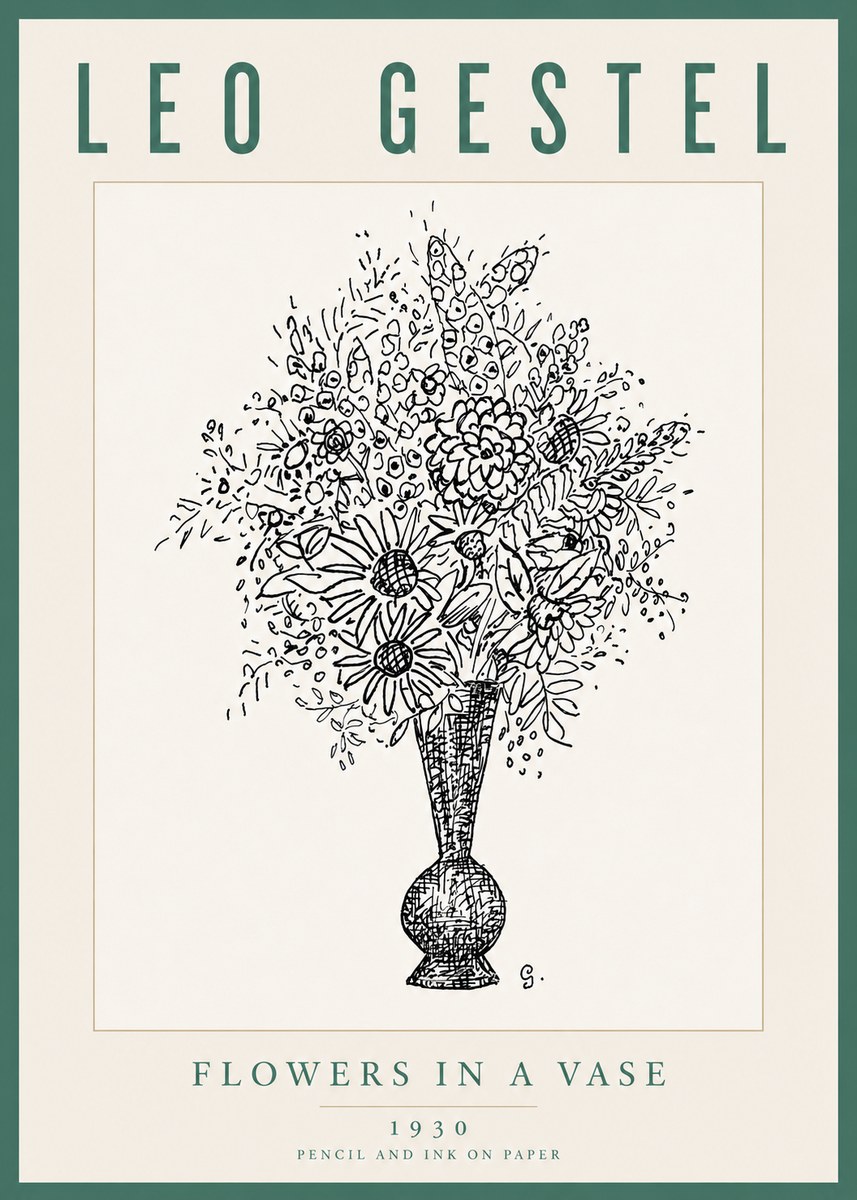 Leo Gestel Flowers in a Vase No5 - Poszter