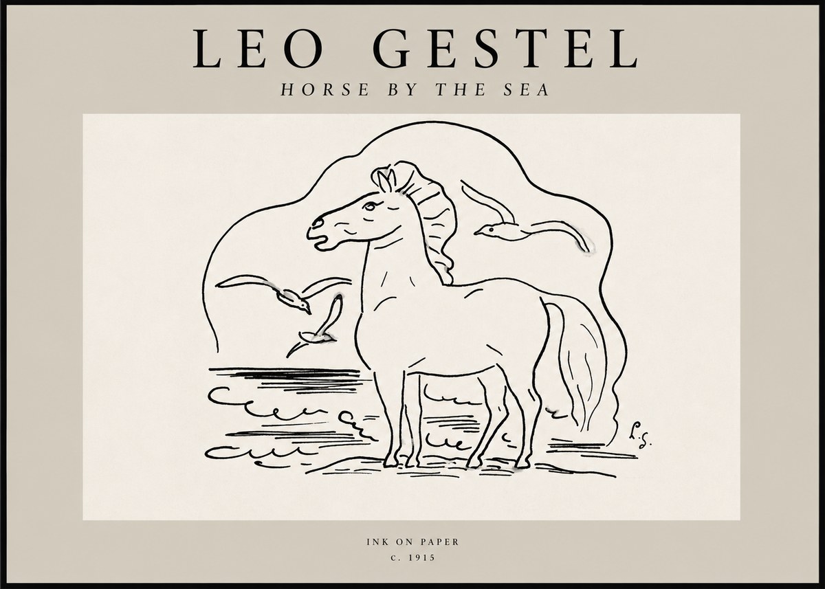 Leo Gestel Horse by the Sea No2 - Poszter