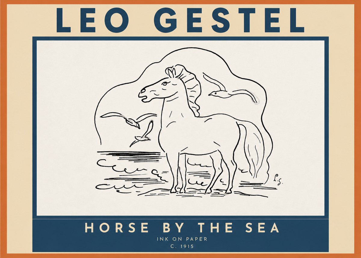 Leo Gestel Horse by the Sea No3 - Poszter