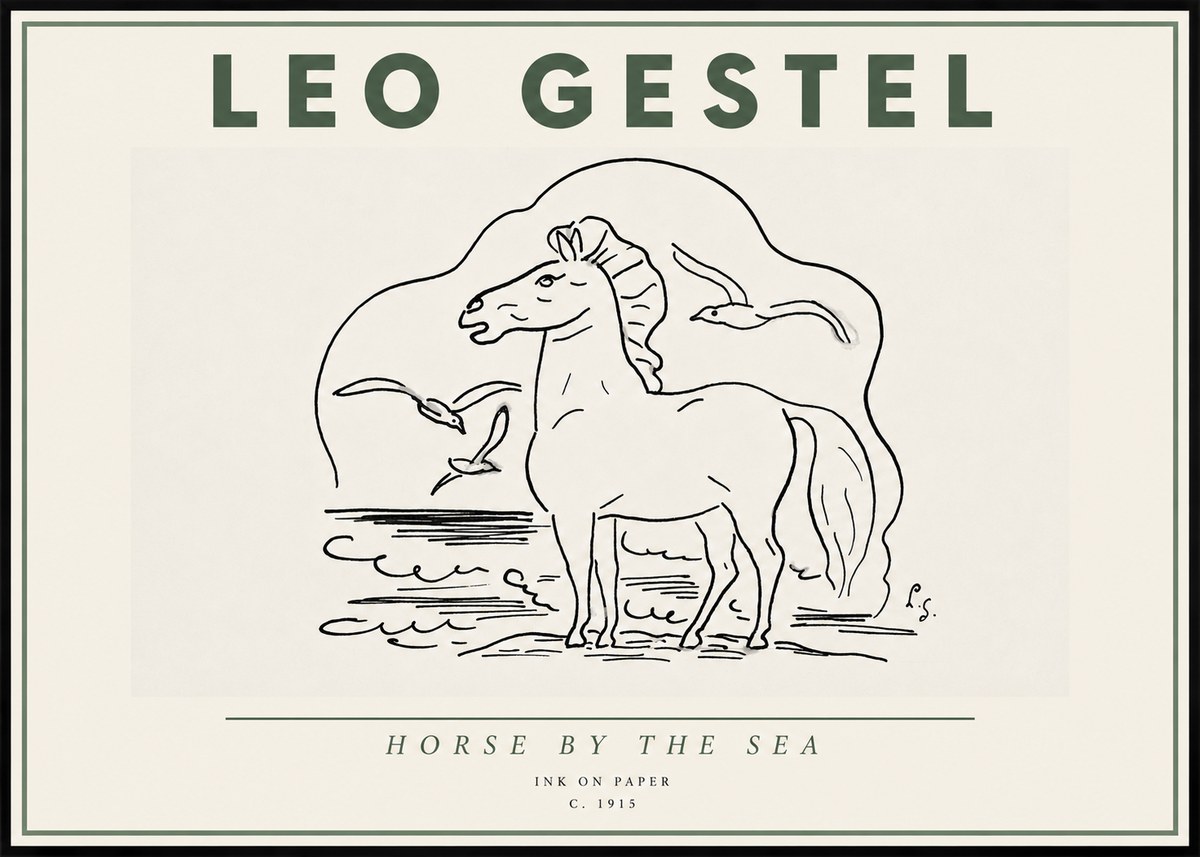 Leo Gestel Horse by the Sea No4 - Poszter