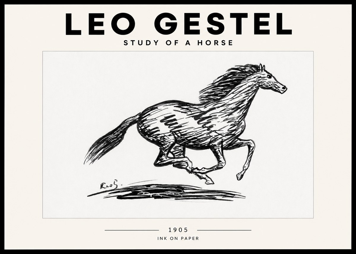 Leo Gestel Study of a Horse No2 - Poszter