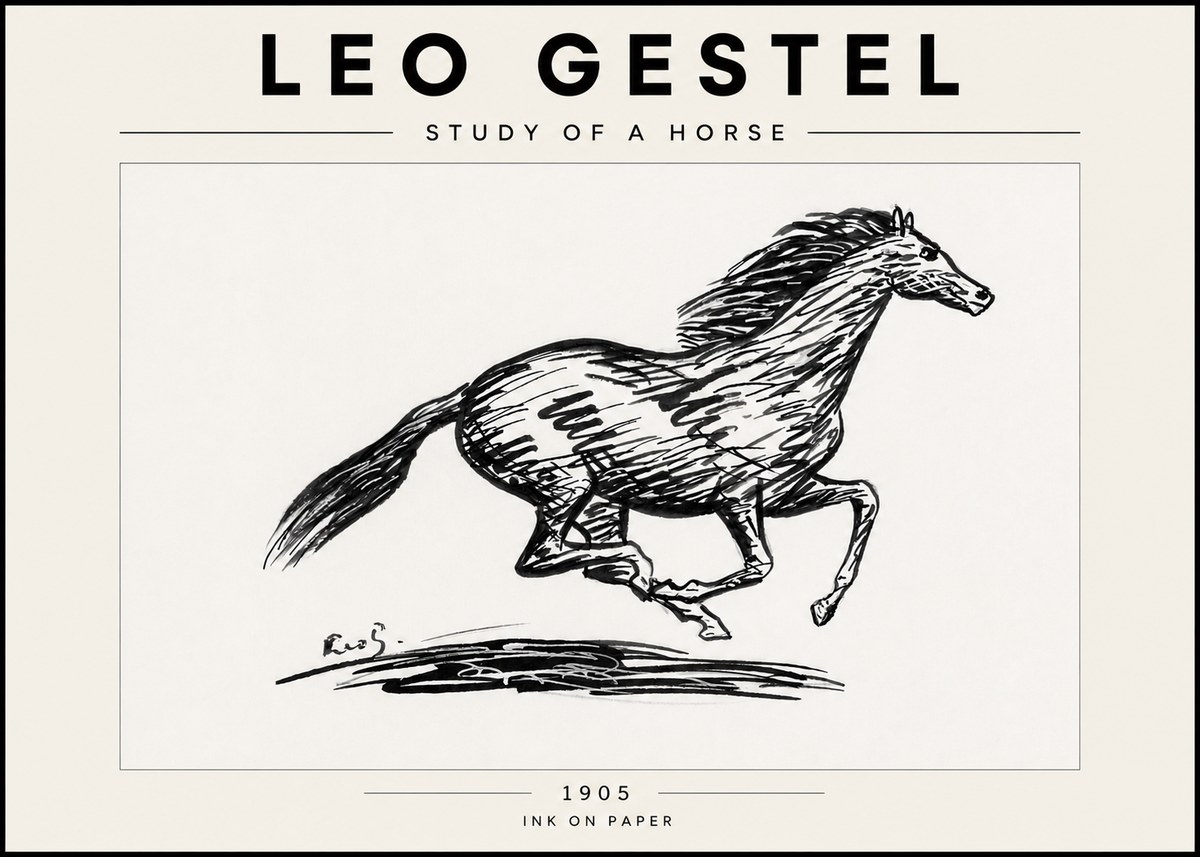 Leo Gestel Study of a Horse No6 - Poszter
