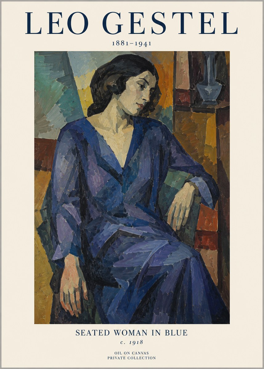 Leo Gestel Seated Woman in Blue No1 - Poszter