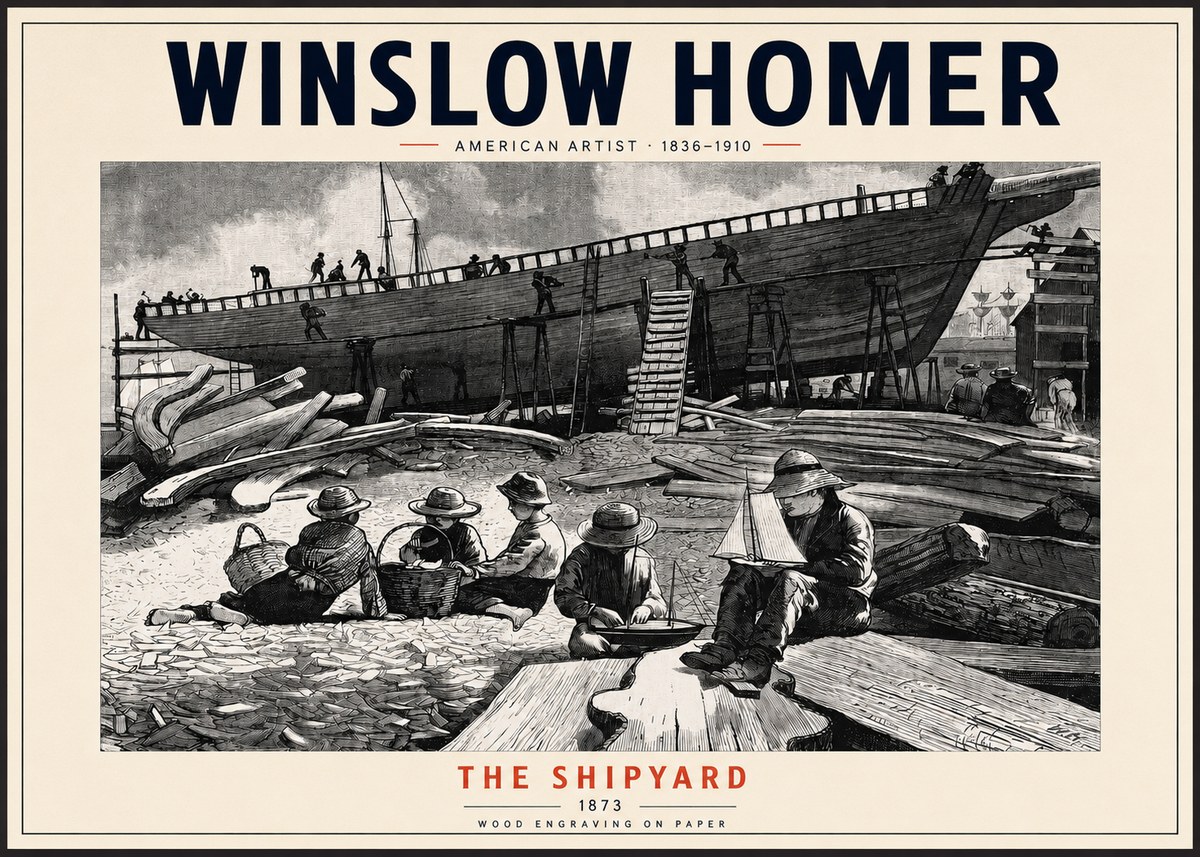 Winslow Homer The Shipyard No2 - Poszter