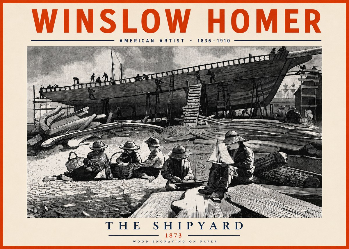 Winslow Homer The Shipyard No3 - Poszter