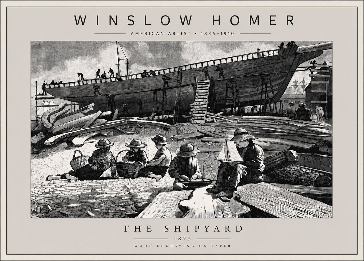 Winslow Homer The Shipyard No5 - Poszter