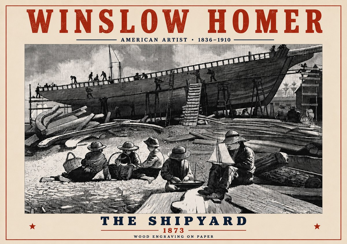 Winslow Homer The Shipyard No6 - Poszter
