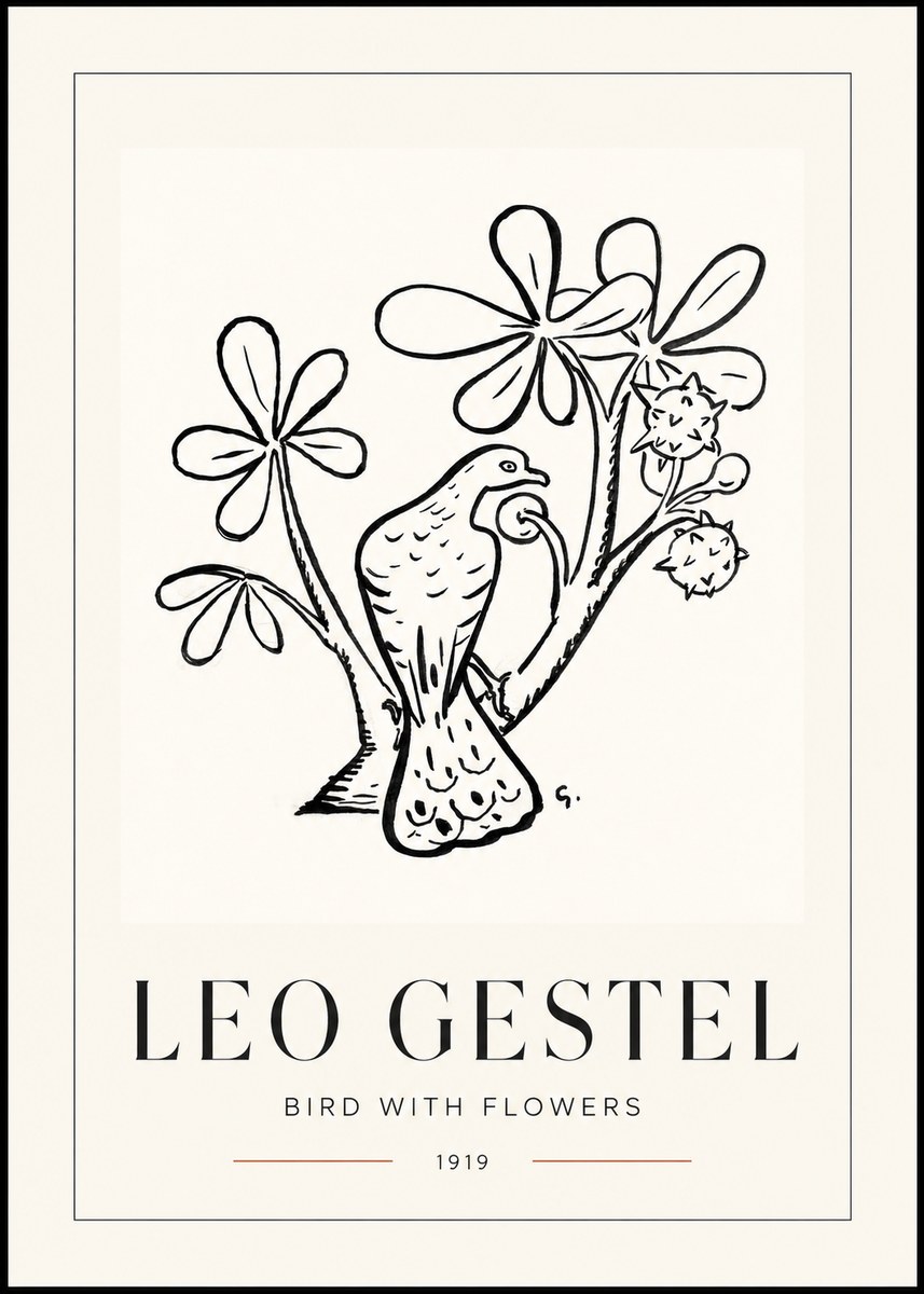 Leo Gestel Bird with Flowers No1 - Poszter