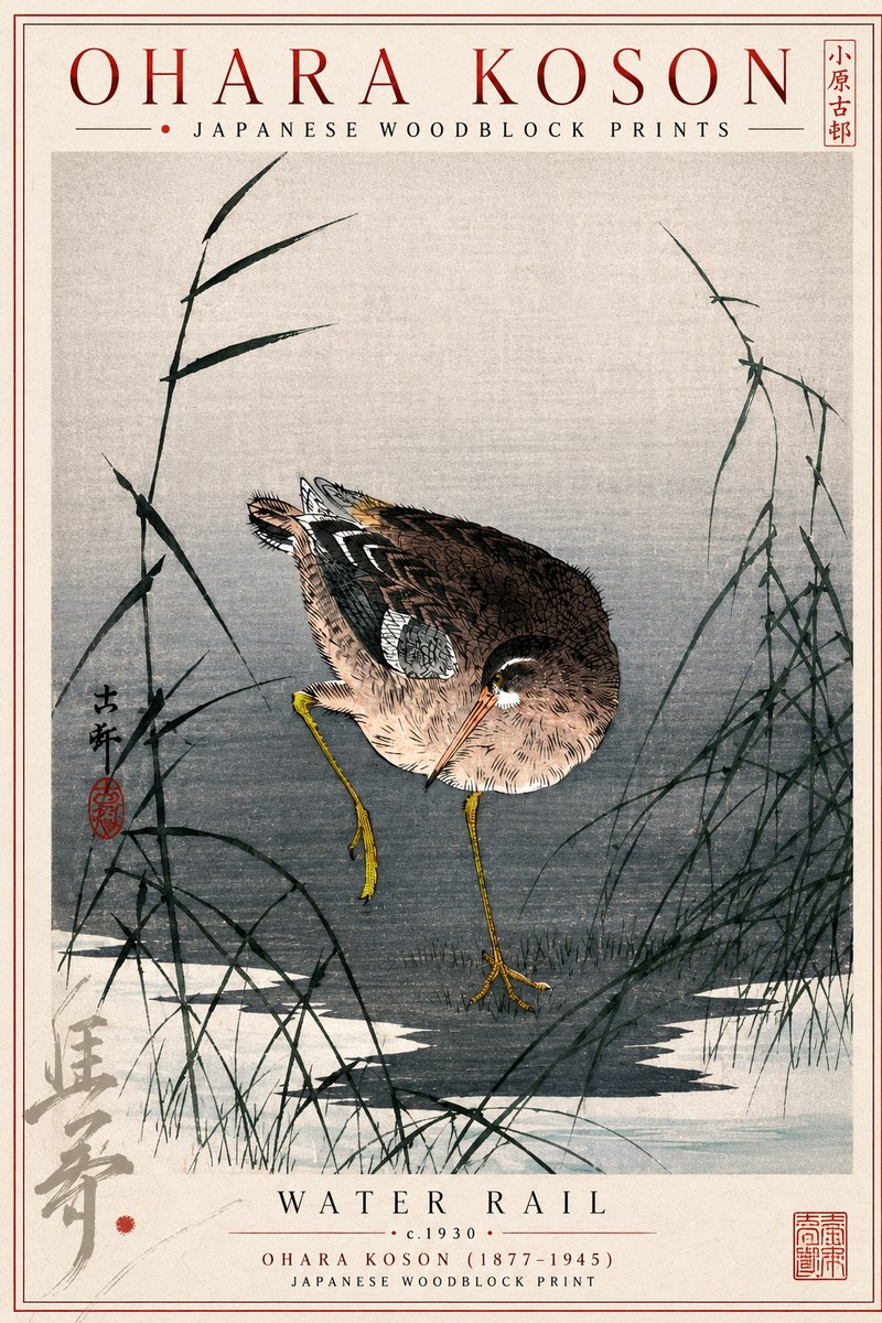 Ohara Koson Water Rail No4 - Poszter