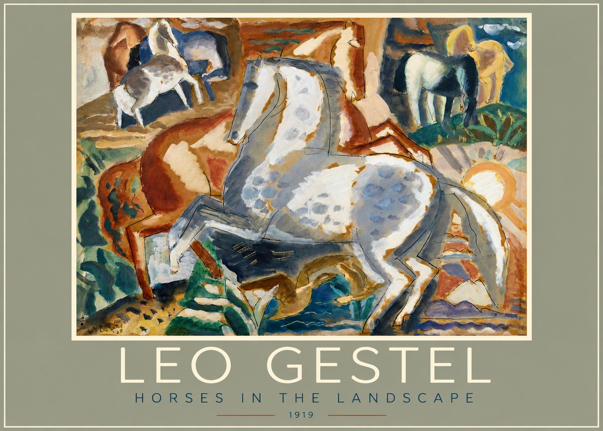 Leo Gestel Horses in the Landscape No2 - Poszter