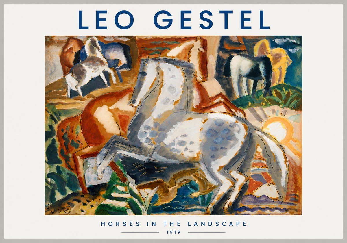 Leo Gestel Horses in the Landscape No3 - Poszter
