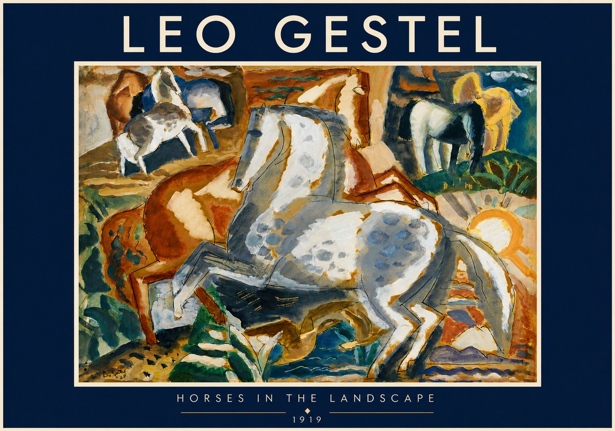 Leo Gestel Horses in the Landscape No5 - Poszter