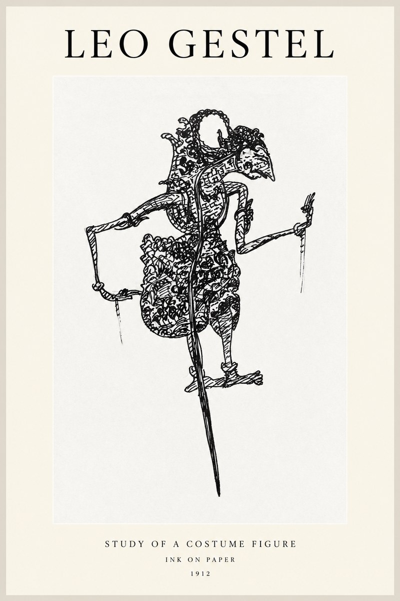 Leo Gestel Study of a Costume Figure No1 - Poszter