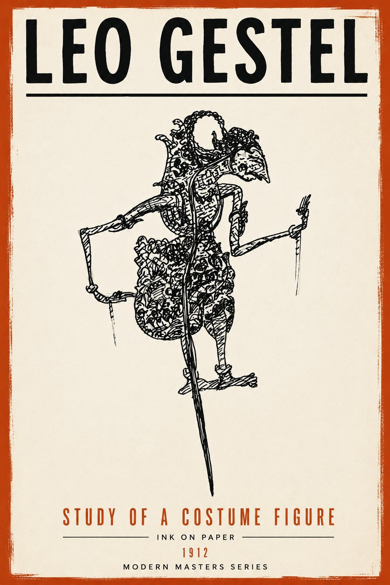Leo Gestel Study of a Costume Figure No6 - Poszter