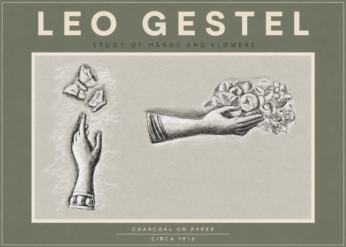 Leo Gestel Study of Hands and Flowers No5 - Poszter