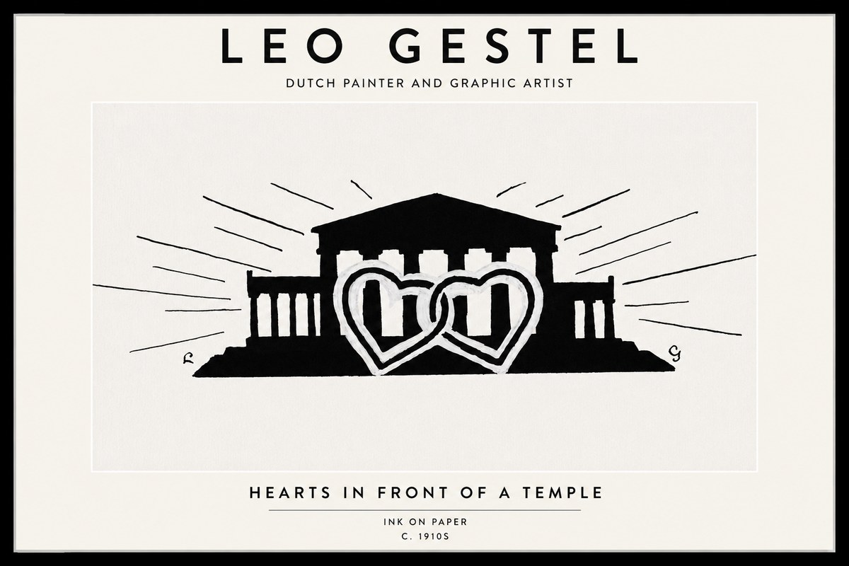 Leo Gestel Hearts in Front of a Temple No1 - Poszter