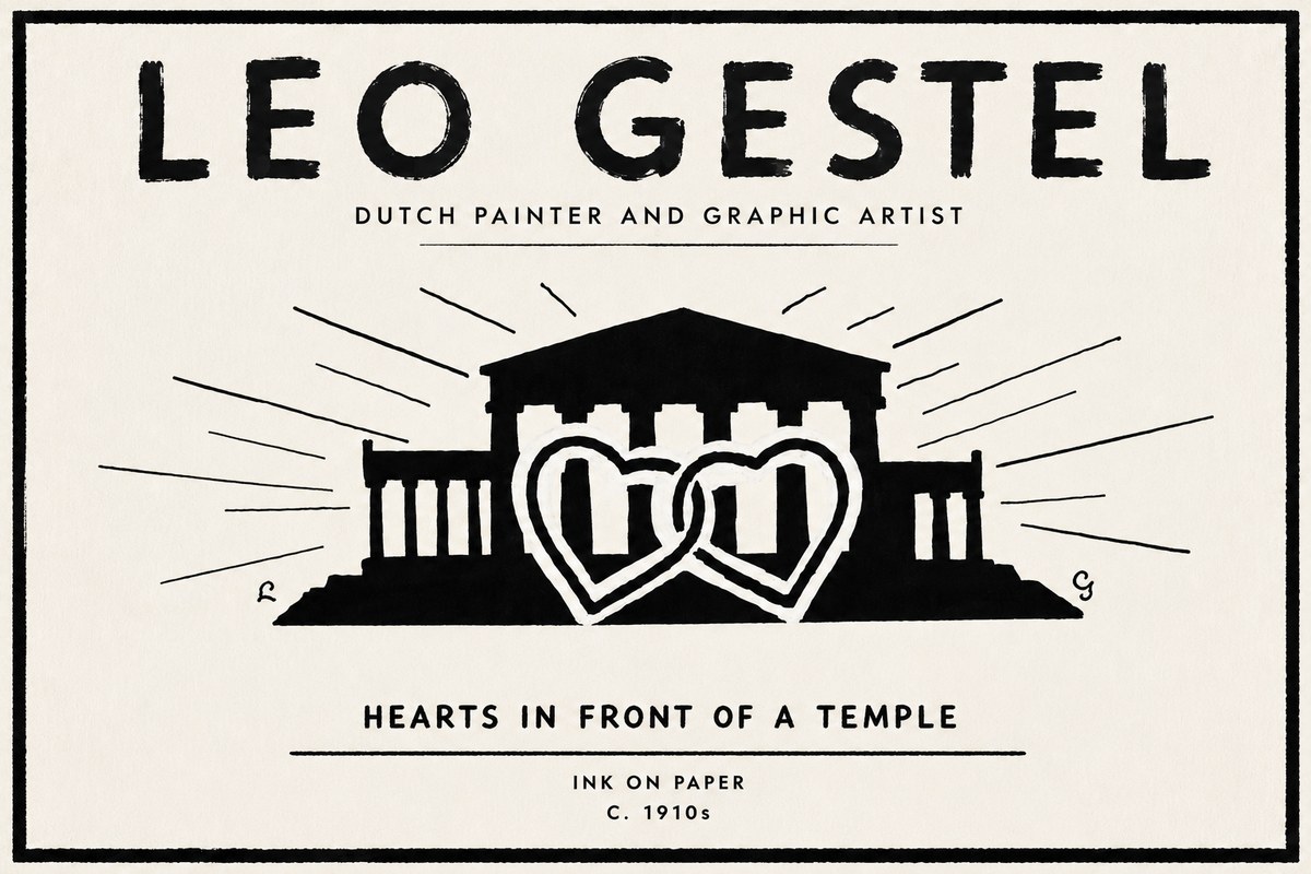 Leo Gestel Hearts in Front of a Temple No6 - Poszter