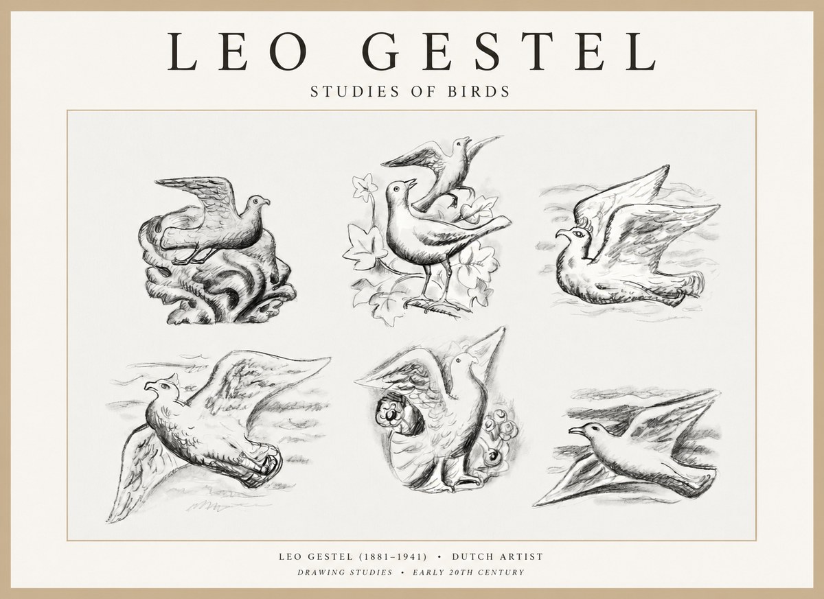 Leo Gestel Studies of Birds No1 - Poszter