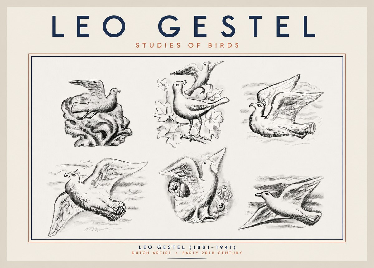 Leo Gestel Studies of Birds No2 - Poszter