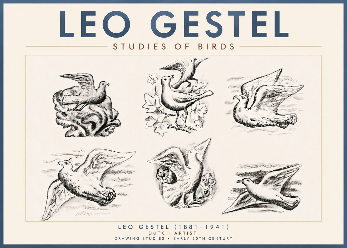 Leo Gestel Studies of Birds No4 - Poszter