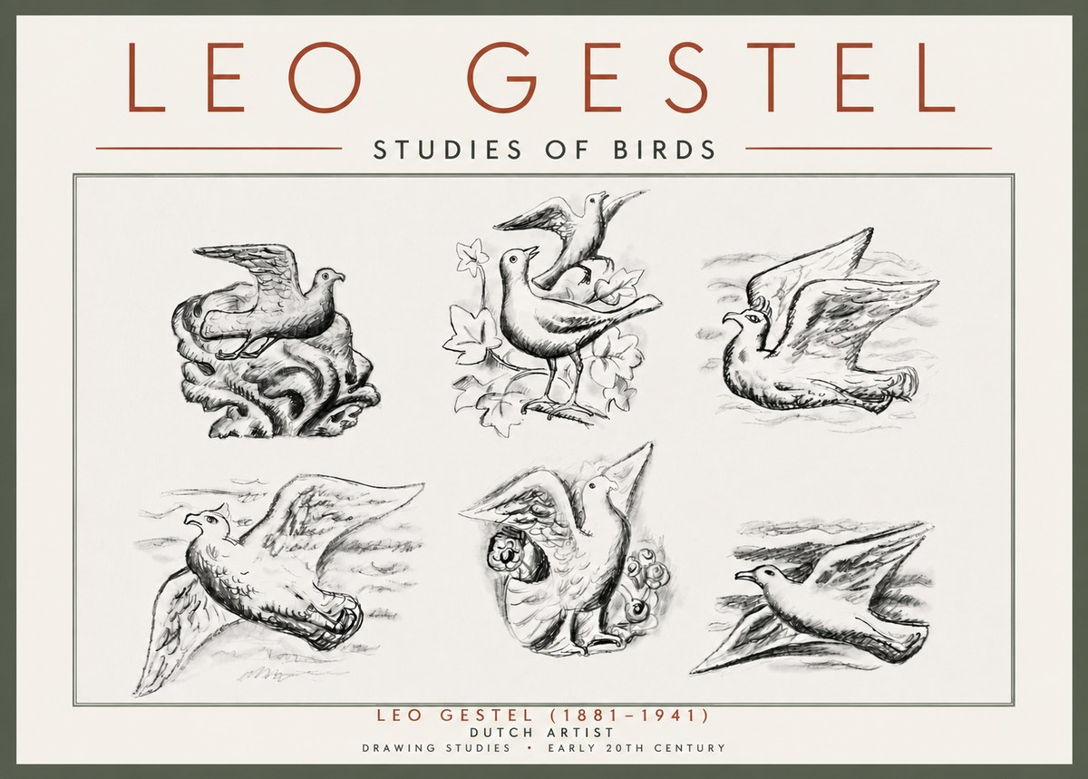 Leo Gestel Studies of Birds No5 - Poszter