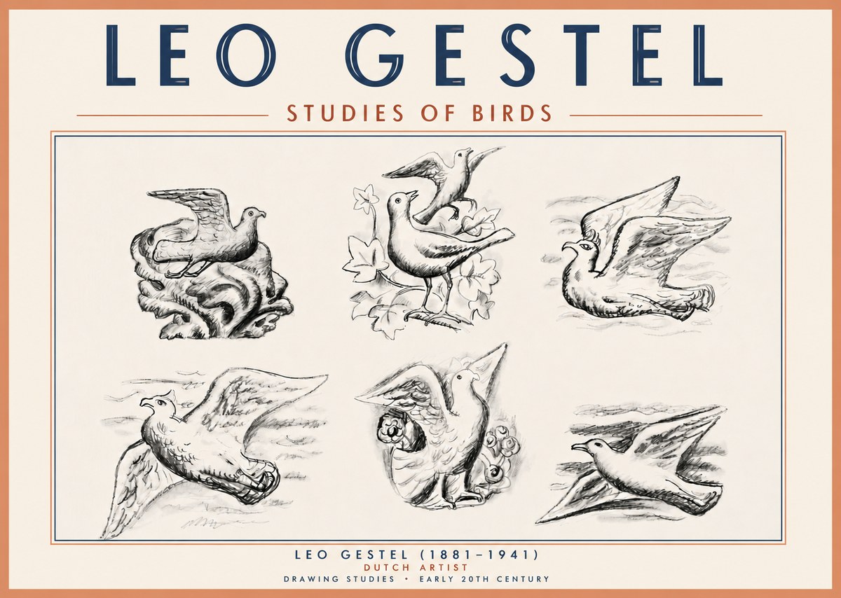 Leo Gestel Studies of Birds No6 - Poszter