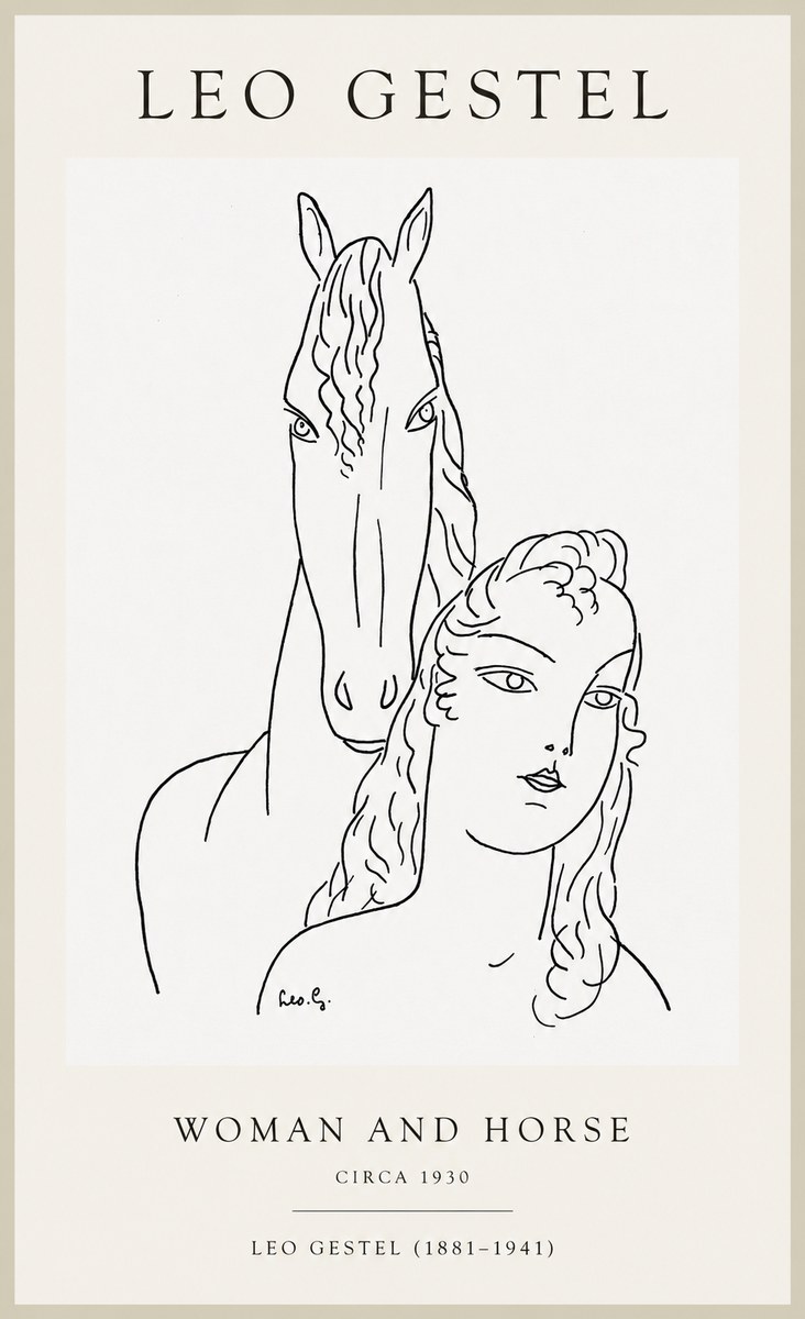 Leo Gestel Woman and Horse No1 - Poszter