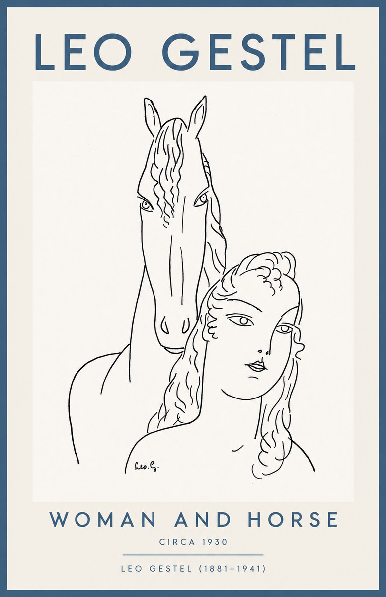 Leo Gestel Woman and Horse No2 - Poszter