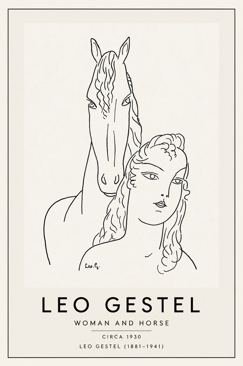 Leo Gestel Woman and Horse No3 - Poszter
