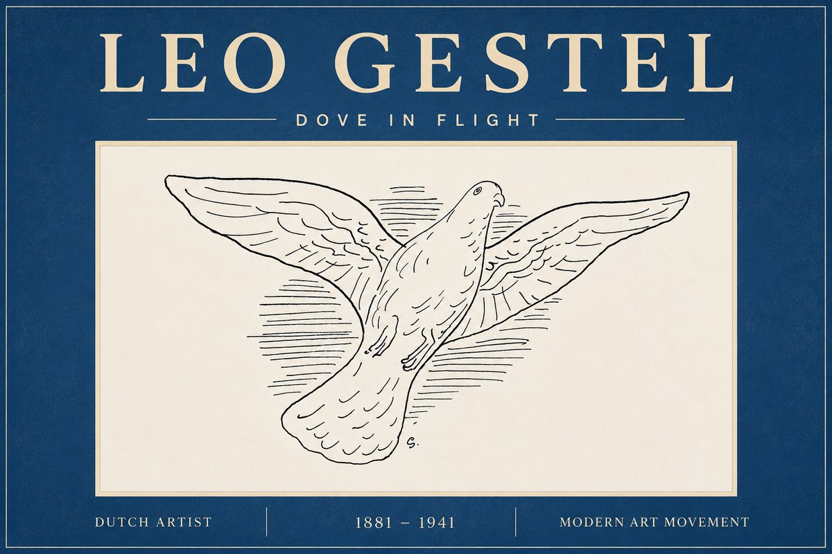 Leo Gestel Dove in Flight No6 - Poszter