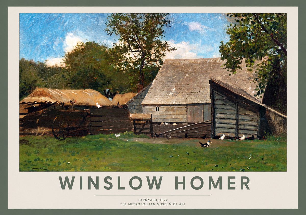 Winslow Homer Farmyard, 1872 No2 - Poszter