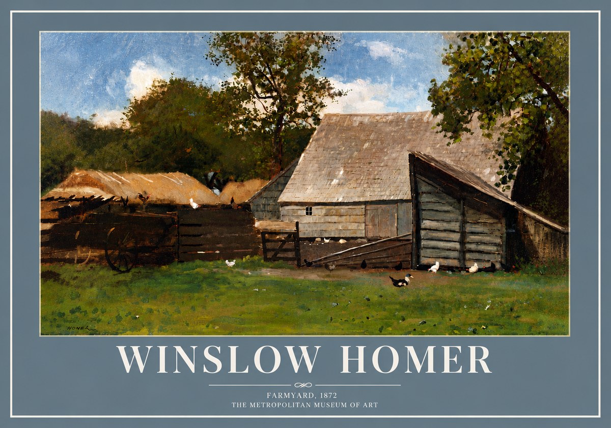 Winslow Homer Farmyard, 1872 No5 - Poszter