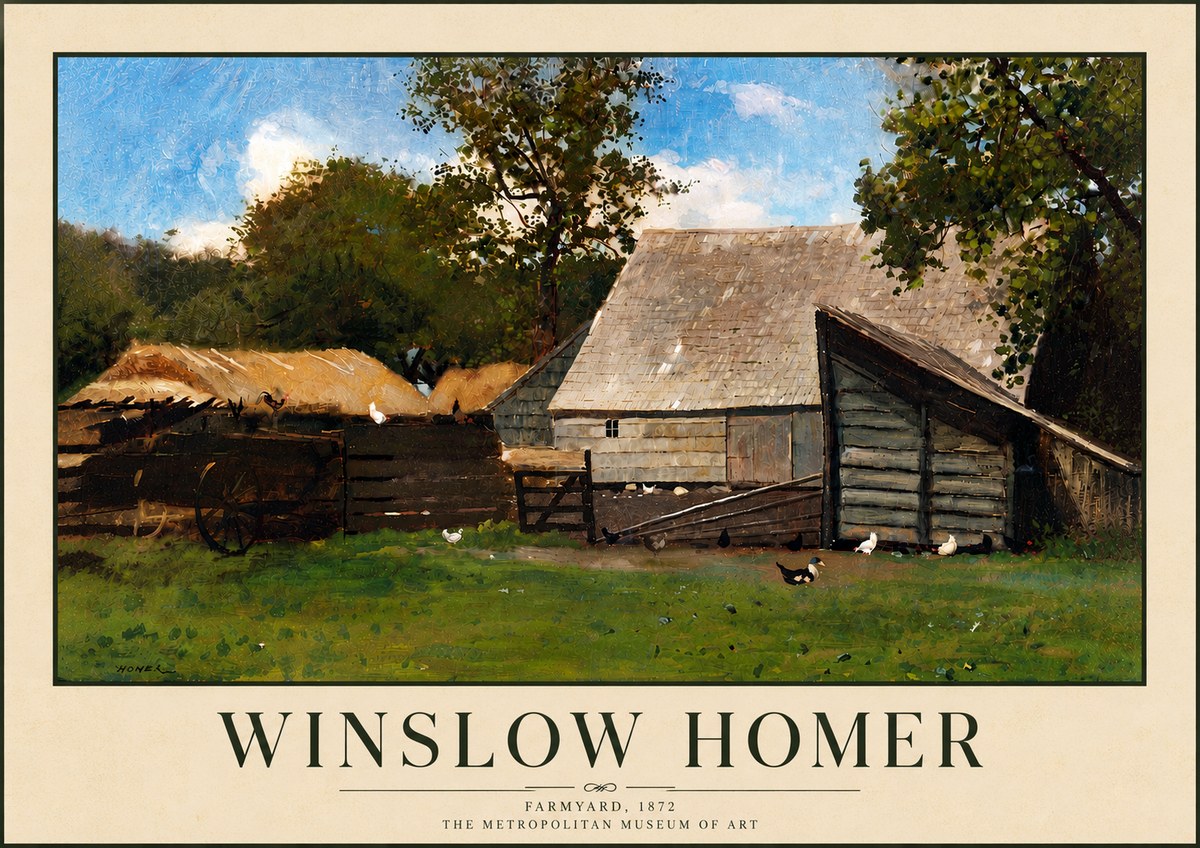 Winslow Homer Farmyard, 1872 No6 - Poszter